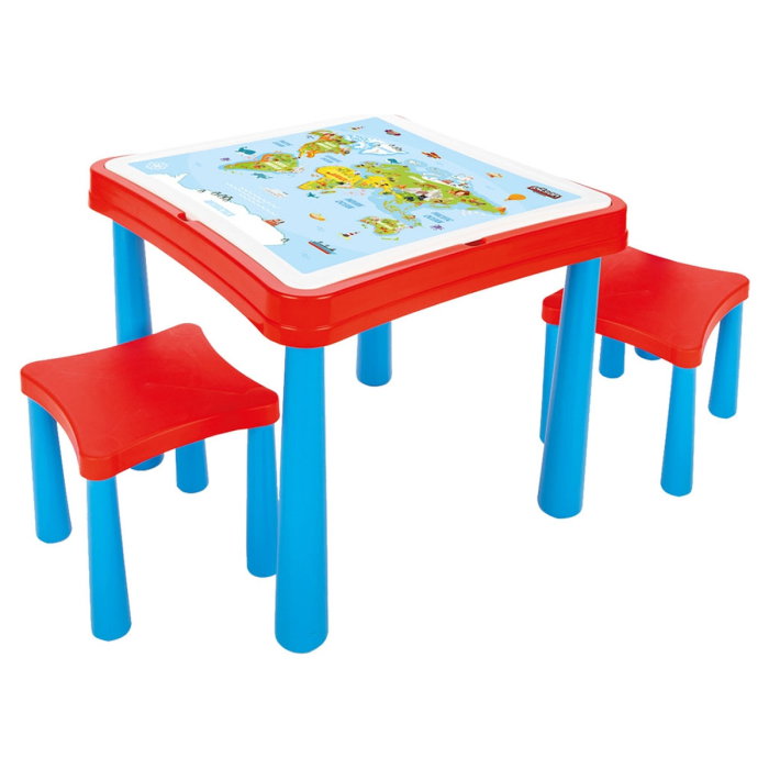 Set masuta cu scaune si cuburi Pilsan Master Study Table cu 121 piese 3 ani + [2]