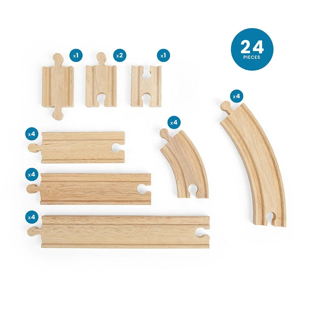 Set sine drepte si curbe (24 piese) BIGJIGS Toys 3 ani+ [2]