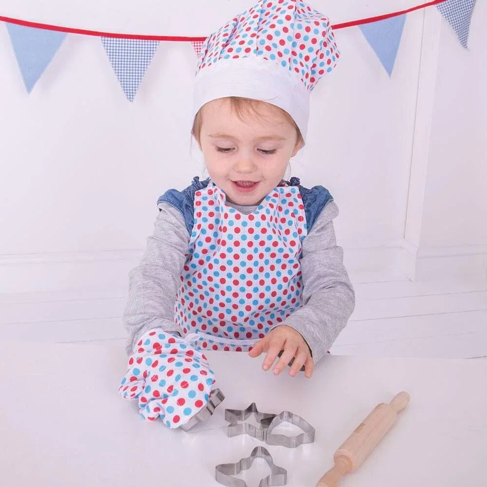 Set sortulet si accesorii alb cu buline BIGJIGS Toys 3 ani+ [5]