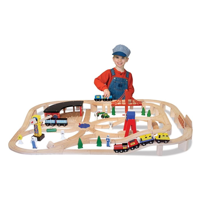 Set Trenulet din lemn cu depou Melissa and Doug [1]