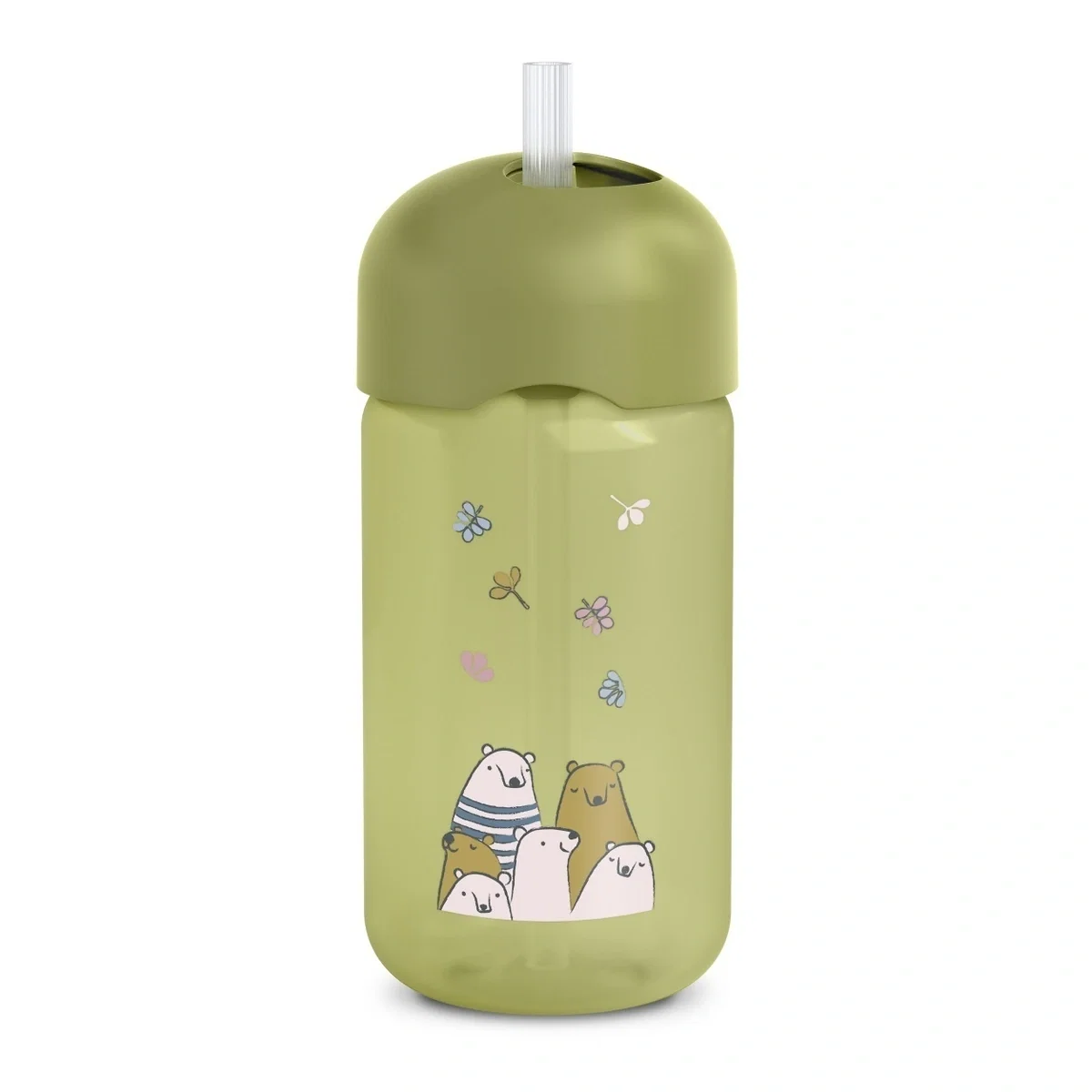 Sticlă de apă fără picurare, Bears, 340 ml, verde, Suavinex [1]