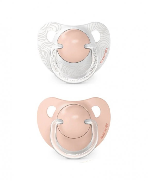 Suzetă anatomică din silicon, 2 buc 0-6 luni piersică Dreams Suavinex [1]