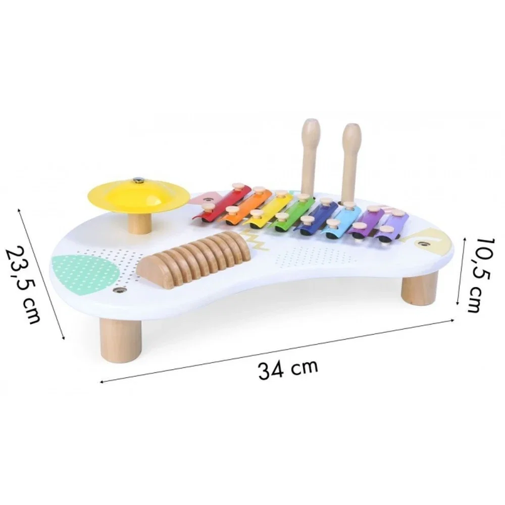 Tabla din lemn cu 3 instrumente Ecotoys 18 luni+ [4]
