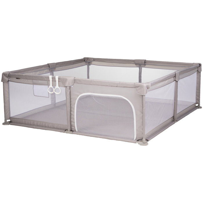 Tarc de joaca Chipolino Laguna 180x200x66 cm, Include geanta de transport, Din plasa, Intrare laterala cu fermoar, 1-5 ani, Beige [1]