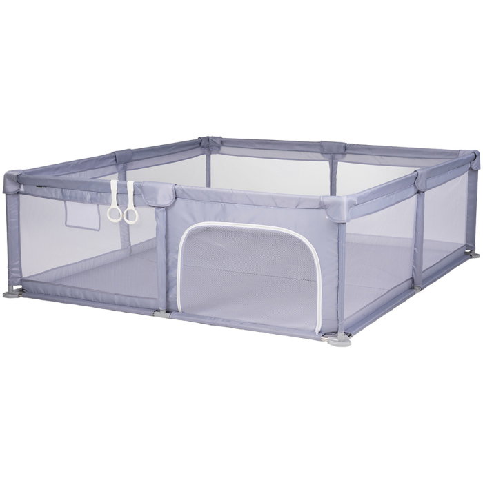 Tarc de joaca Chipolino Laguna 180x200x66 cm, Include geanta de transport, Din plasa, Intrare laterala cu fermoar, 1-5 ani, Grey [1]