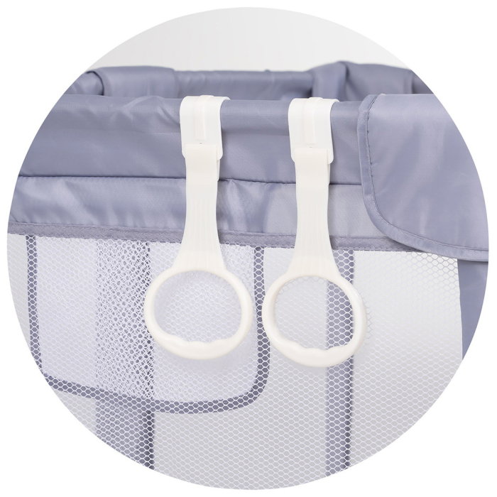 Tarc de joaca Chipolino Laguna 180x200x66 cm, Include geanta de transport, Din plasa, Intrare laterala cu fermoar, 1-5 ani, Grey [4]