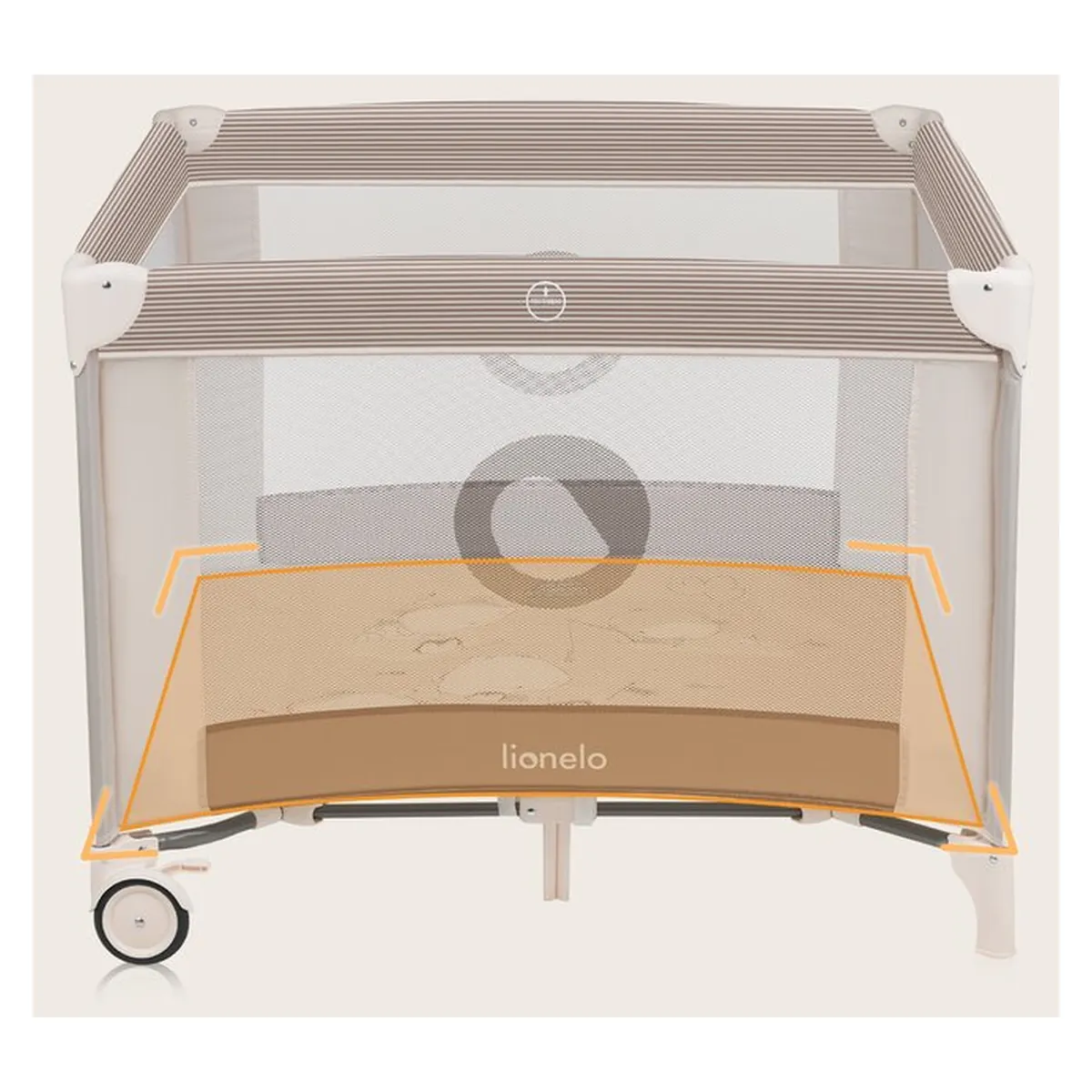 Tarc de joaca copii, Lionelo, Bonnie, Pana la 15 kg, 100 x 100 cm, Beige Sand 36 luni [16]