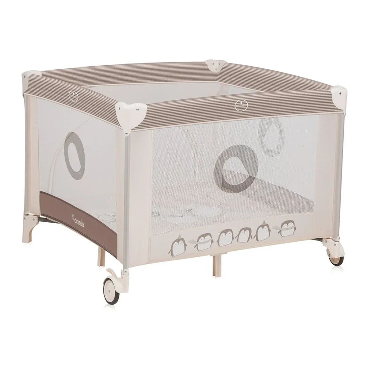 Tarc de joaca copii, Lionelo, Bonnie, Pana la 15 kg, 100 x 100 cm, Beige Sand 36 luni [6]