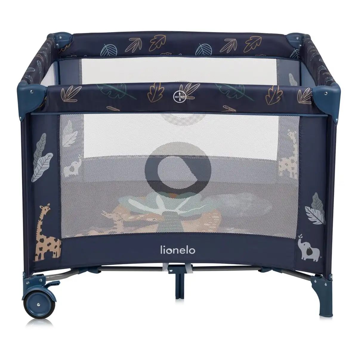 Tarc de joaca copii, Lionelo, Bonnie, Pana la 15 kg, 100 x 100 cm, Cu roti, Cu salteluta din spuma, Albastru 36 luni [3]