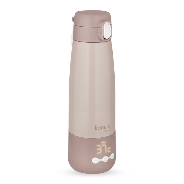 Termos inteligent cu incalzire, Lionelo, ThermUp Bottle, Incalzeste in 3.5 min, Mentine temperatura pana la 20 h, Capacitate 350 ml, USB-C, 5 setari de temperatura: 37-55°C, Roz nude [5]