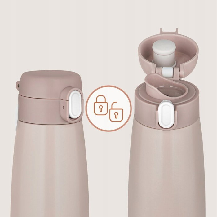 Termos inteligent cu incalzire, Lionelo, ThermUp Bottle, Incalzeste in 3.5 min, Mentine temperatura pana la 20 h, Capacitate 350 ml, USB-C, 5 setari de temperatura: 37-55°C, Roz nude [12]