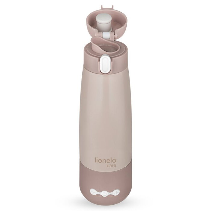 Termos inteligent cu incalzire, Lionelo, ThermUp Bottle, Incalzeste in 3.5 min, Mentine temperatura pana la 20 h, Capacitate 350 ml, USB-C, 5 setari de temperatura: 37-55°C, Roz nude [4]