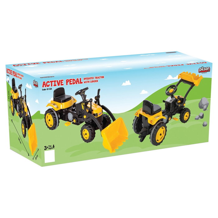 Tractor cu pedale Pilsan Active with Loader 07-315 yellow 3 ani [5]