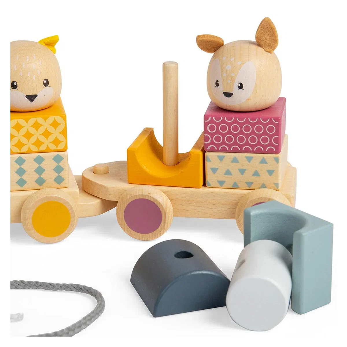 Trenulet cu forme - Animalute vesele BIGJIGS Toys 12 luni+ [7]