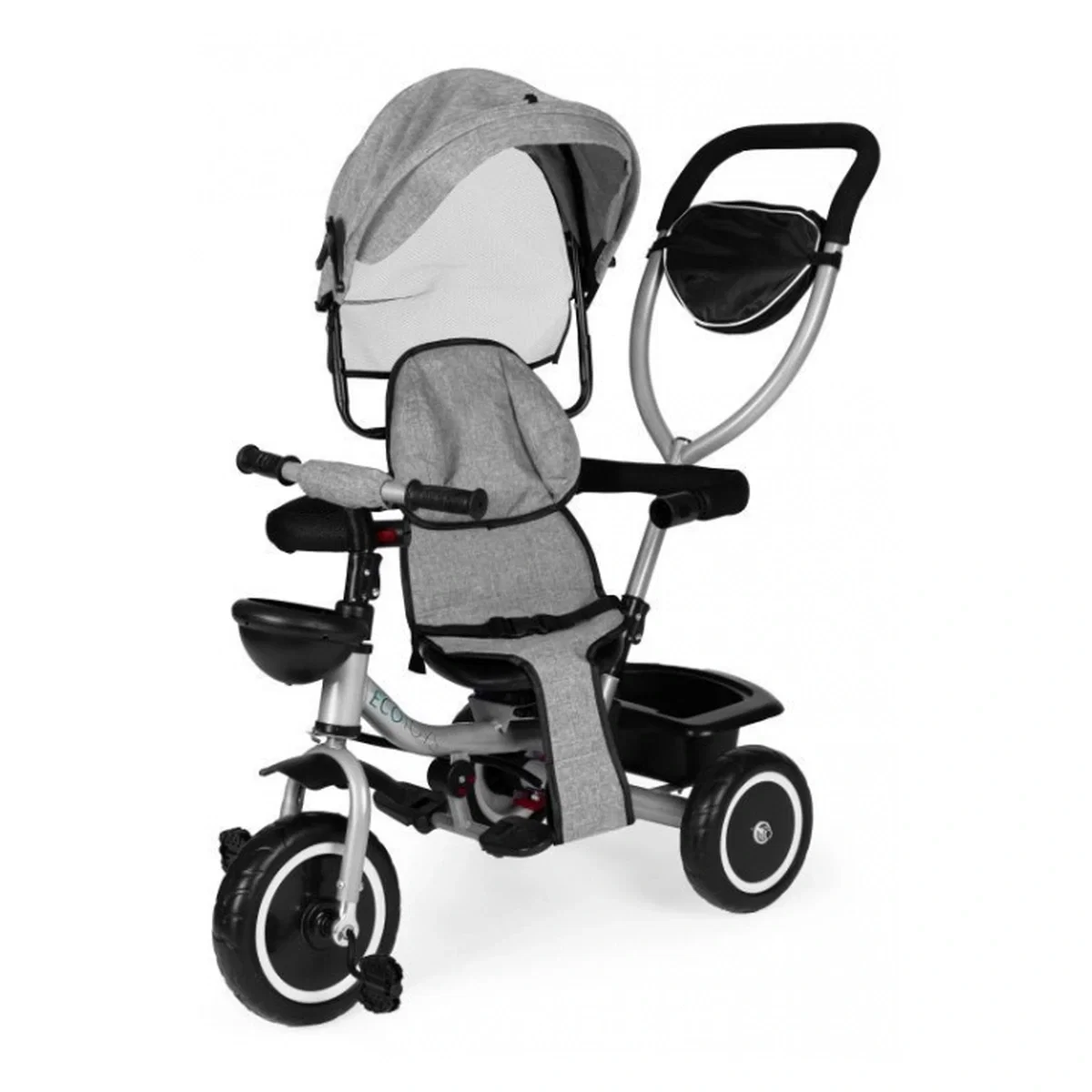 Tricicleta 2 in 1 , scaun rotativ 360°, Ecotoys WQL-066-52 - Gri 6 luni [7]