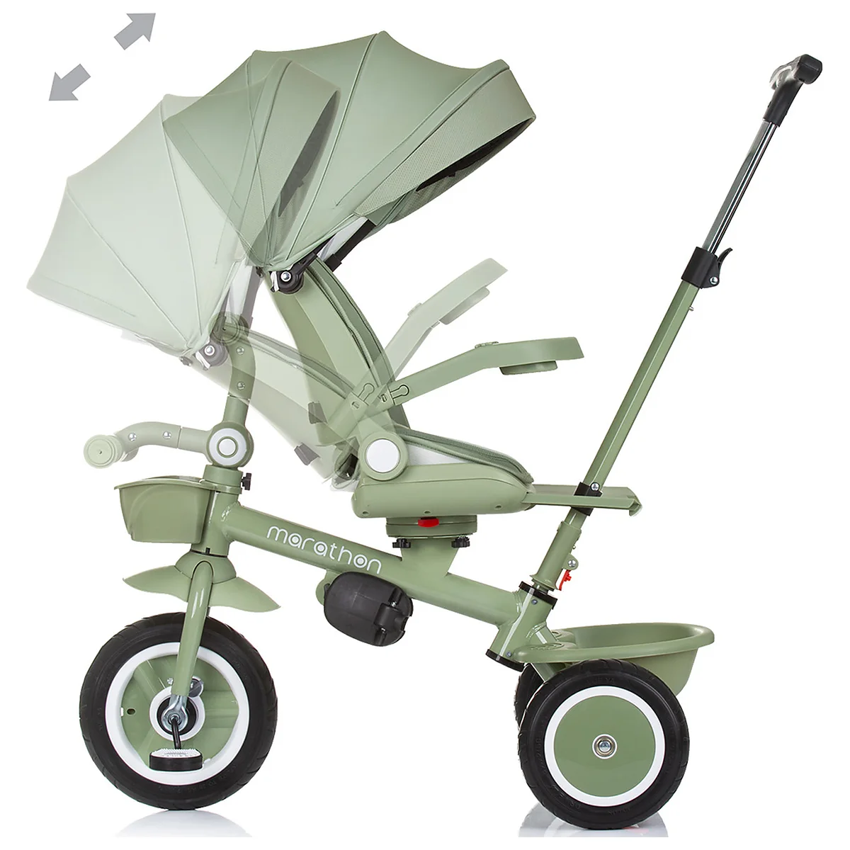 Tricicleta Chipolino Marathon, sezut rotativ, pozitii de inclinare, Pastel green [8]