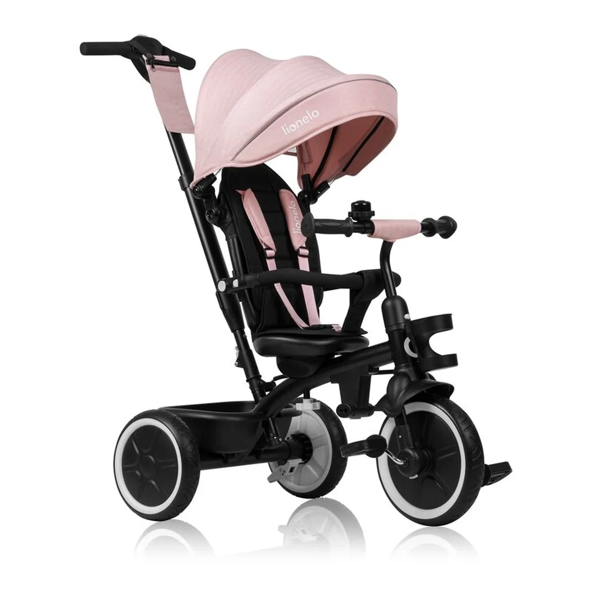Tricicleta copii, Lionelo, Berry, 2 in 1, Multifunctionala, Scaun reversibil, Rotire 360 grade, Roz 9 luni [1]