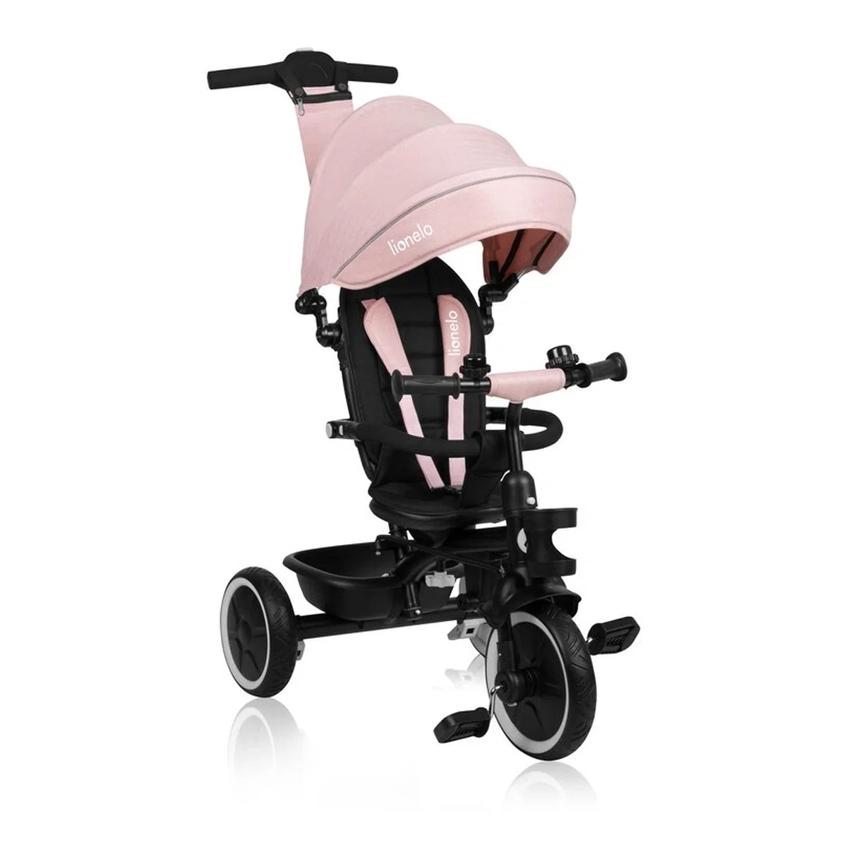 Tricicleta copii, Lionelo, Berry, 2 in 1, Multifunctionala, Scaun reversibil, Rotire 360 grade, Roz 9 luni [4]