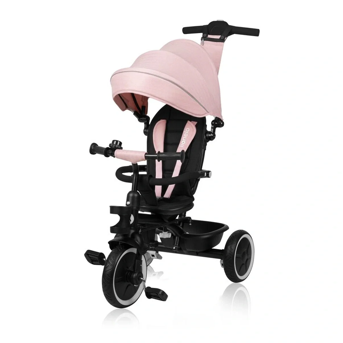 Tricicleta copii, Lionelo, Berry, 2 in 1, Multifunctionala, Scaun reversibil, Rotire 360 grade, Roz 9 luni [3]