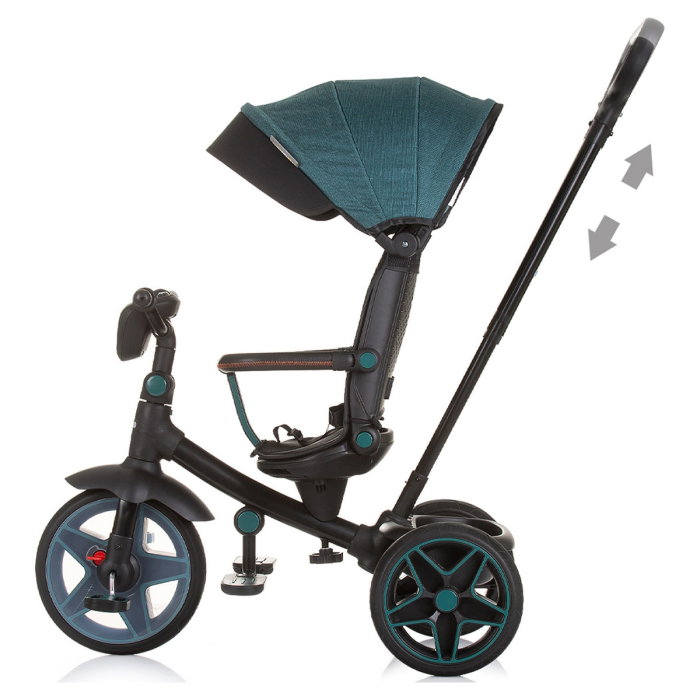 Tricicleta cu copertina si sezut reversibil Chipolino Derby teal 5 ani [2]