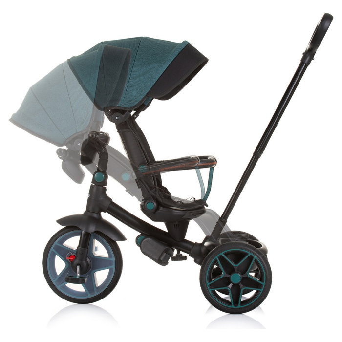 Tricicleta cu copertina si sezut reversibil Chipolino Derby teal 5 ani [7]