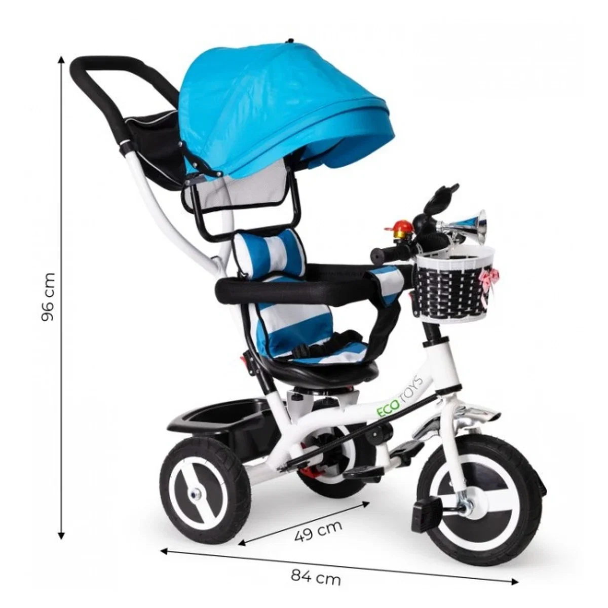 Tricicleta cu sezut rotativ Ecotoys JM-066-9L - Albastru 5 ani [9]