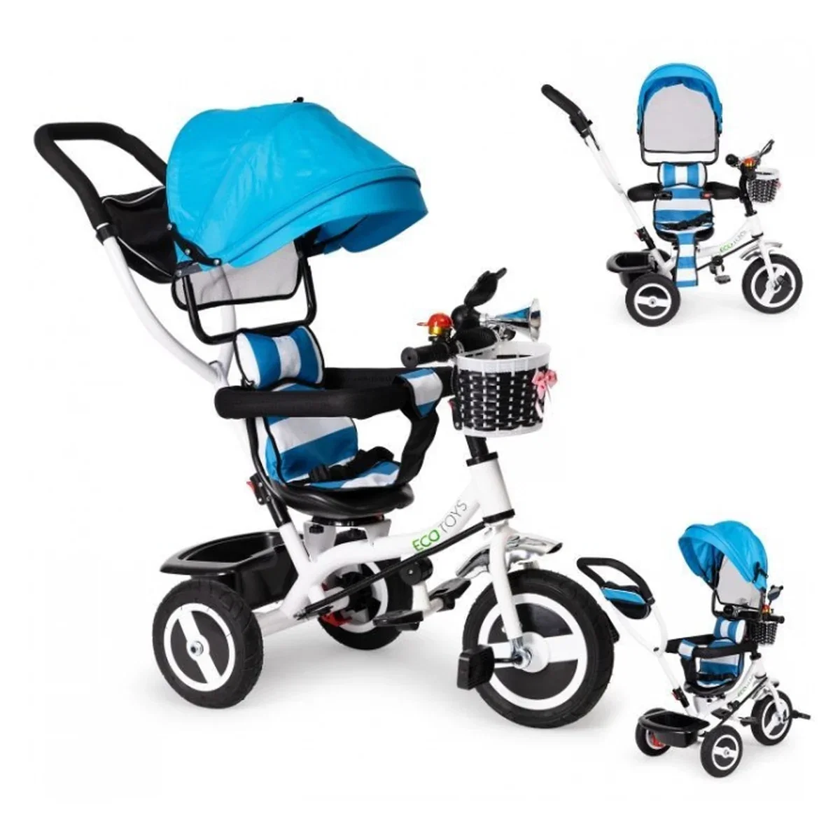 Tricicleta cu sezut rotativ Ecotoys JM-066-9L - Albastru 5 ani [2]