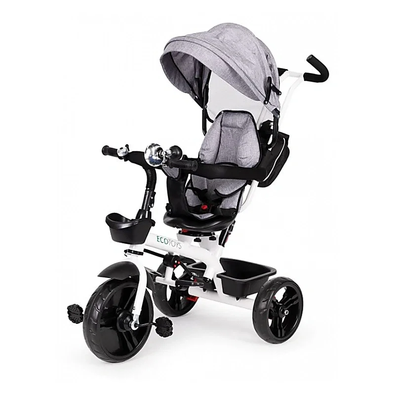 Tricicleta Ecotoys cu sezut reversibil - Gri 12 luni [4]