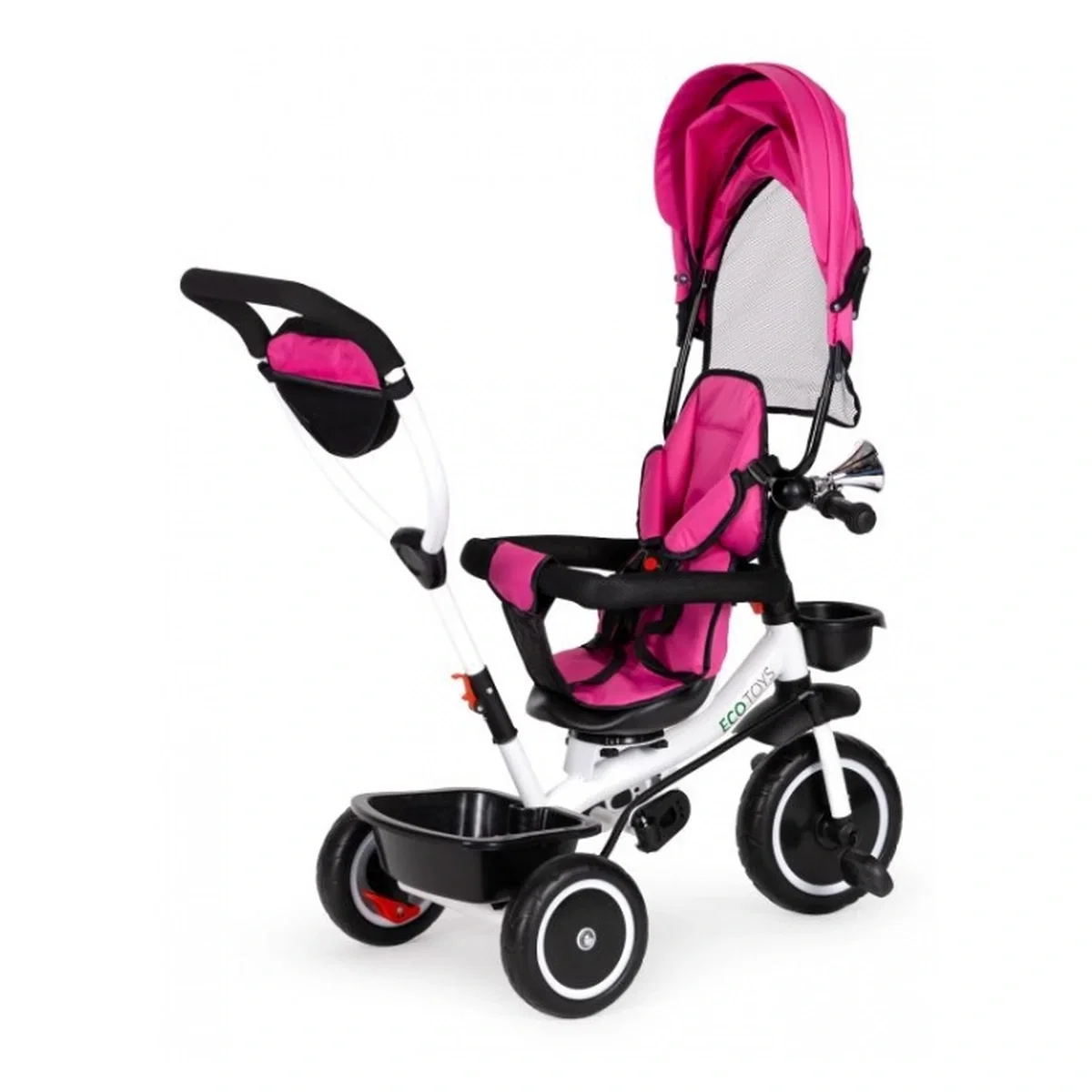 Tricicleta Ecotoys, functie rotire 360° - Roz 6 luni [4]