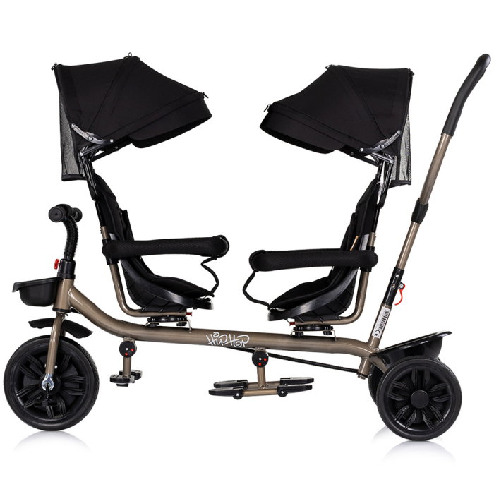 Tricicleta gemeni Chipolino Hip Hop, sezuturi rotative, Negru [3]