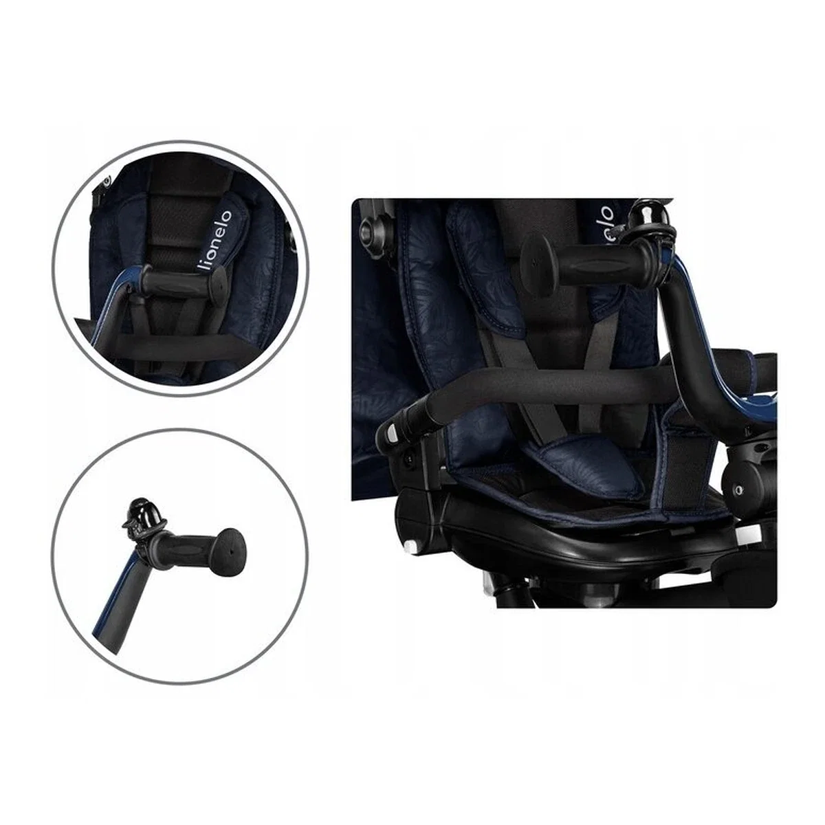 Tricicleta Kori, Cu suport de picioare, Control al directiei, Scaun reversibil, Rotire 360 grade, Pliabila, Conform cu [31]
