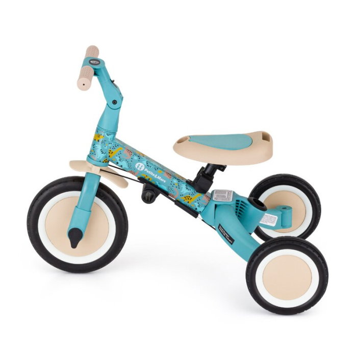Tricicleta, Petite&Mars, Turbo, Editie limitata, 5 in 1, Multifunctionala, Vehicul de impins, Bicicleta cu/fara pedale, Cu maner de ghidaj, Detasabil, Roti din cauciuc, Pana la 25 kg, 1.5-5 ani, Dino [6]