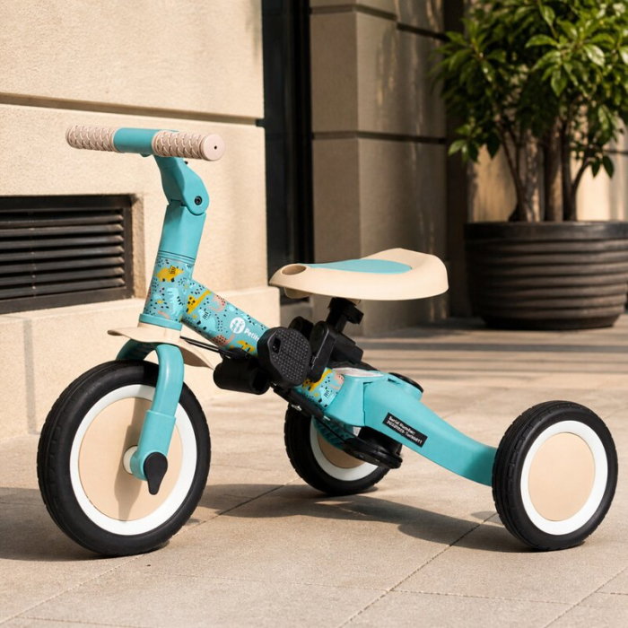 Tricicleta, Petite&Mars, Turbo, Editie limitata, 5 in 1, Multifunctionala, Vehicul de impins, Bicicleta cu/fara pedale, Cu maner de ghidaj, Detasabil, Roti din cauciuc, Pana la 25 kg, 1.5-5 ani, Dino [21]