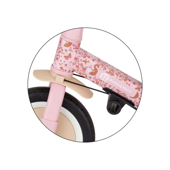 Tricicleta, Petite&Mars, Turbo, Editie limitata, 5 in 1, Multifunctionala, Vehicul de impins, Bicicleta cu/fara pedale, Cu maner de ghidaj, Detasabil, Roti din cauciuc, Pana la 25 kg, 1.5-5 ani, Rosy  [19]