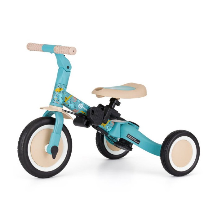 Tricicleta, Petite&Mars, Turbo, Editie limitata, 5 in 1, Multifunctionala, Vehicul de impins, Bicicleta cu/fara pedale, Cu maner de ghidaj, Detasabil, Roti din cauciuc, Pana la 25 kg, 1.5-5 ani, Dino [10]