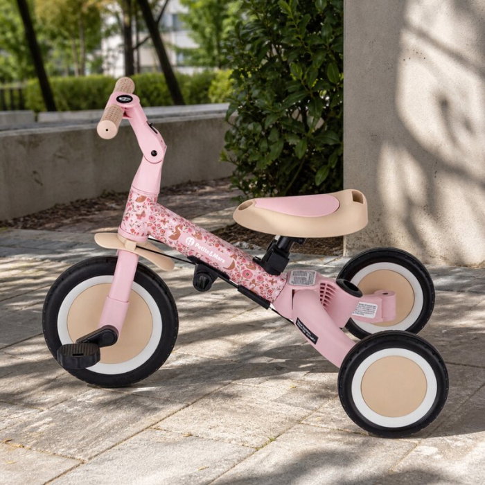 Tricicleta, Petite&Mars, Turbo, Editie limitata, 5 in 1, Multifunctionala, Vehicul de impins, Bicicleta cu/fara pedale, Cu maner de ghidaj, Detasabil, Roti din cauciuc, Pana la 25 kg, 1.5-5 ani, Rosy  [21]