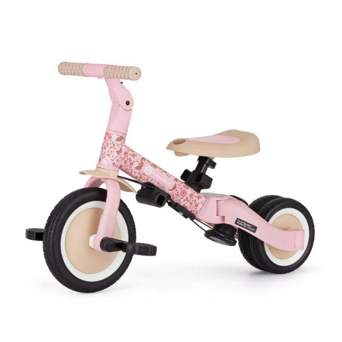 Tricicleta, Petite&Mars, Turbo, Editie limitata, 5 in 1, Multifunctionala, Vehicul de impins, Bicicleta cu/fara pedale, Cu maner de ghidaj, Detasabil, Roti din cauciuc, Pana la 25 kg, 1.5-5 ani, Rosy  [5]