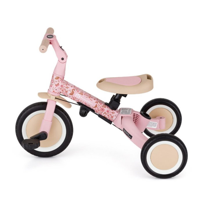 Tricicleta, Petite&Mars, Turbo, Editie limitata, 5 in 1, Multifunctionala, Vehicul de impins, Bicicleta cu/fara pedale, Cu maner de ghidaj, Detasabil, Roti din cauciuc, Pana la 25 kg, 1.5-5 ani, Rosy  [8]