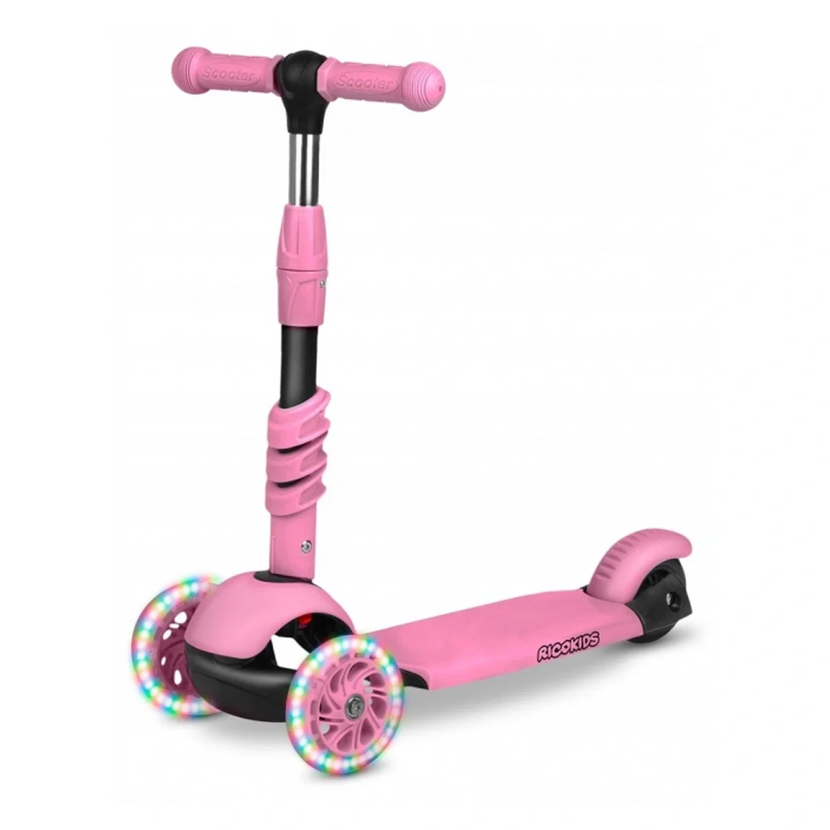 Trotineta 3 in 1 cu roti cu LED Ricokids Todi - Roz 3 ani+ [1]