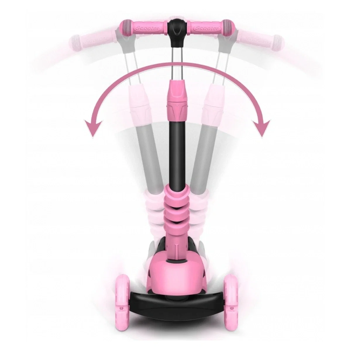 Trotineta 3 in 1 cu roti cu LED Ricokids Todi - Roz 3 ani+ [3]