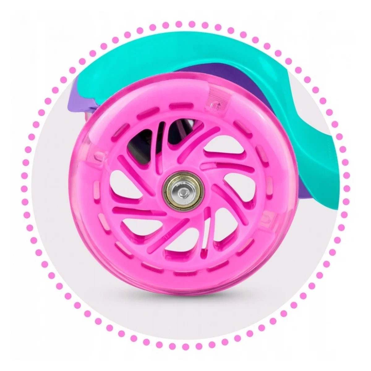 Trotineta cu roti cu LED Ricokids Loco - Turcoaz cu roz [5]