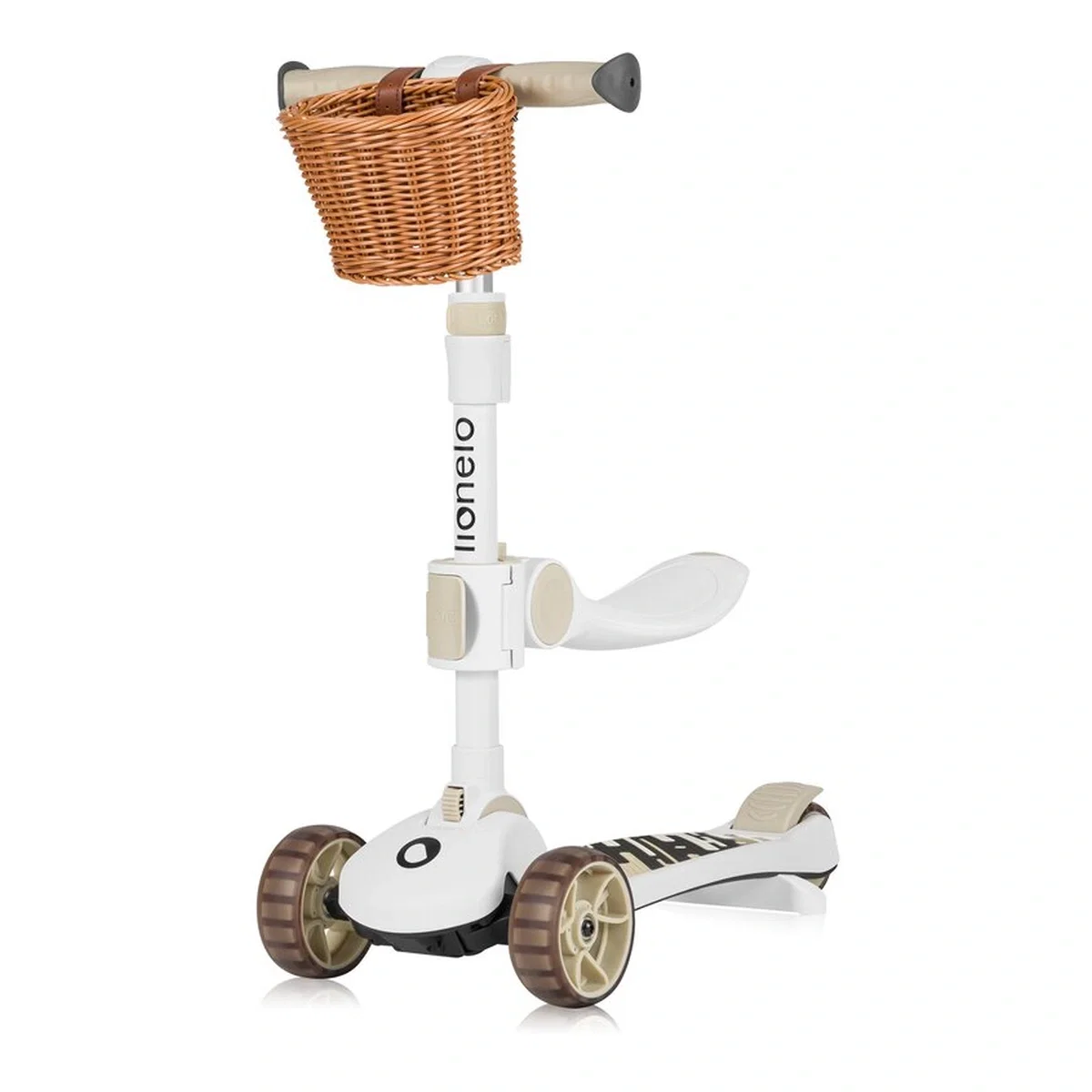 Trotineta, Lionelo, Franky, Pliabila, Pana la 50 kg, Sezut detasabil, Roti cu LED, 12 luni+, Beige [1]