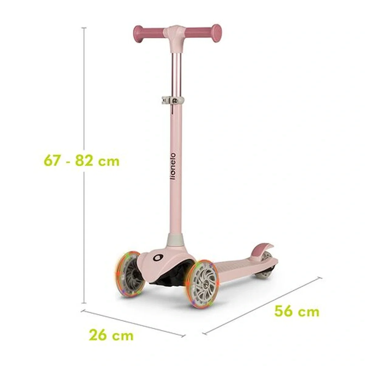 Trotineta, Lionelo, Jessy, Pana la 50 Kg, lumini LED, 3 ani+, Roz [18]