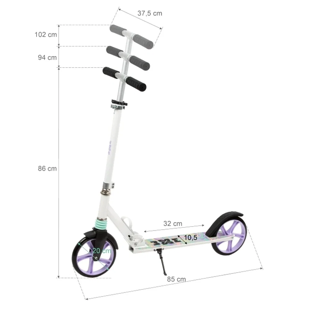 Trotineta pliabila de oras 200 mm DRIFF - Purple White WXM 4 ani+ [2]