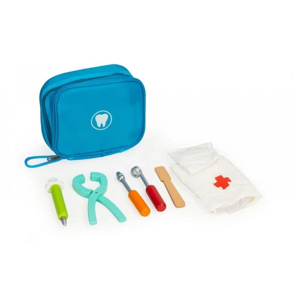 Trusa medicala cu 7 elemente din lemn Ecotoys Little Dentist 3 ani+ [1]