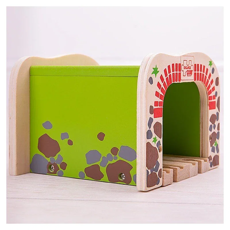 Tunel dublu din lemn BIGJIGS Toys 3 ani+ [2]
