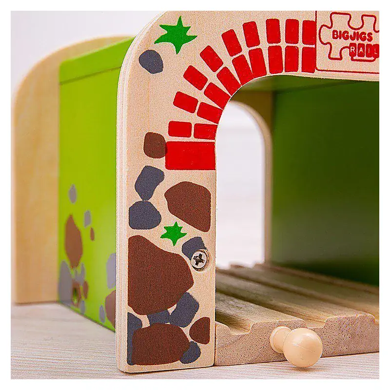 Tunel dublu din lemn BIGJIGS Toys 3 ani+ [6]