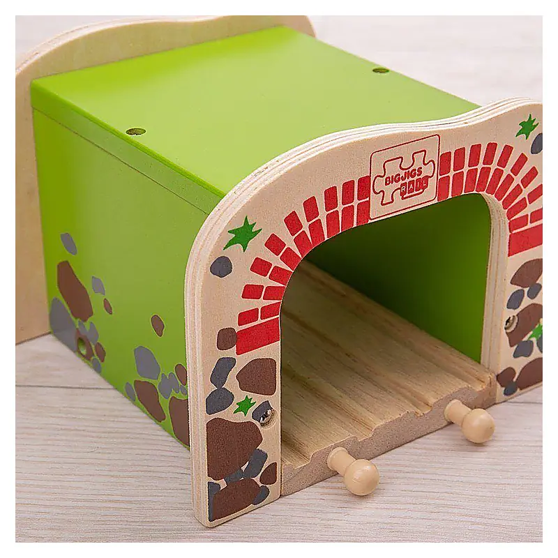 Tunel dublu din lemn BIGJIGS Toys 3 ani+ [5]