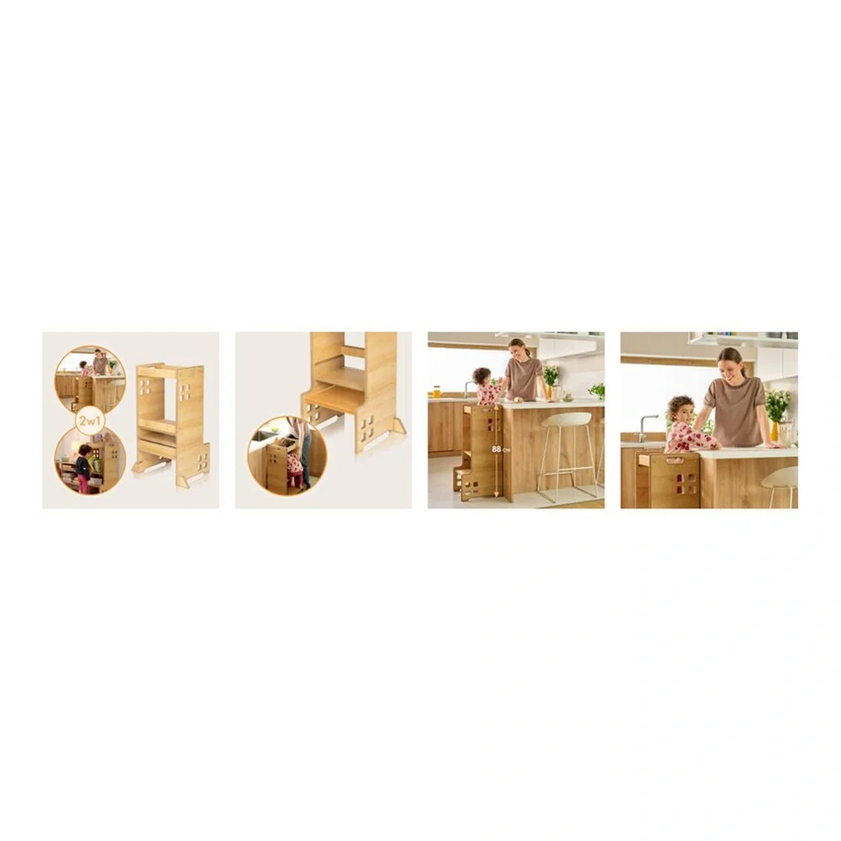 Turn de invatare Montessori, Lionelo, Cass, Functie de raft pentru carti, Natur 12 luni [12]