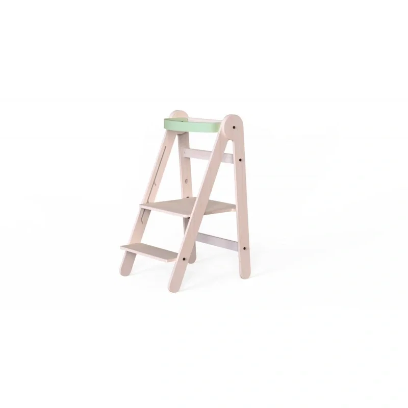 Turn de invatare pliabil MamaToyz Learning Tower din lemn, Verde 5 ani [2]